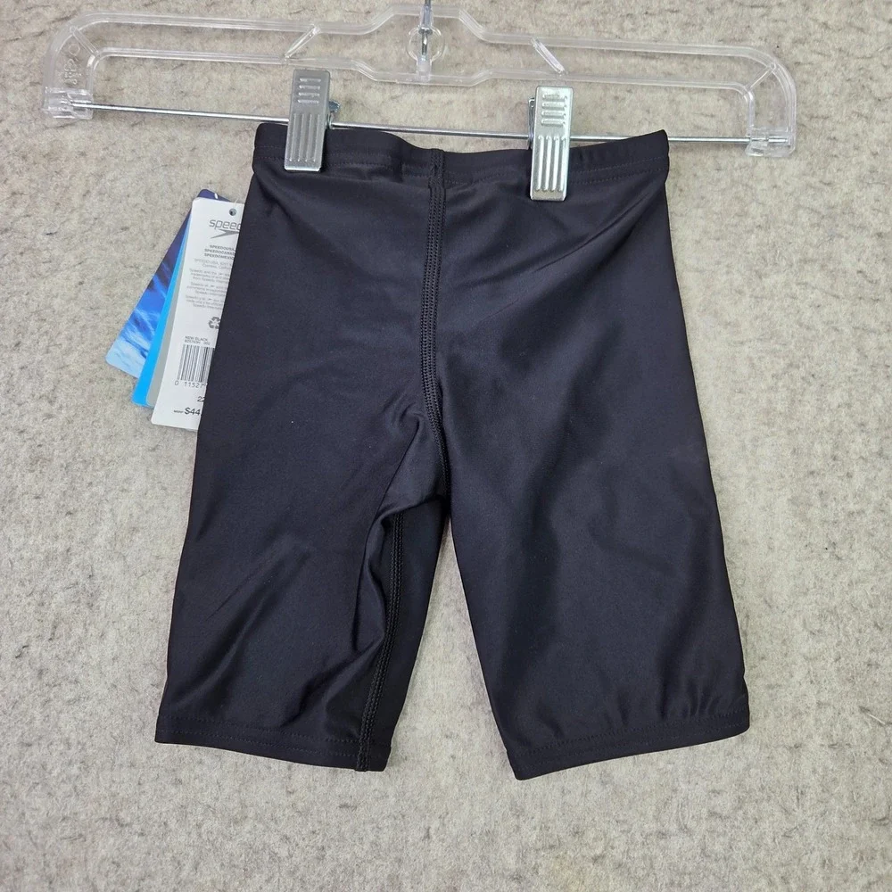 Speedo Youth Black Swim Shorts Jammer‎ Powerflex Eco Drawstring Size 22 NWT